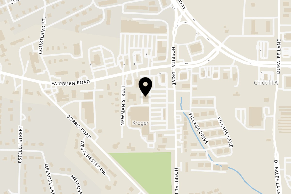Map showing the location of GOODFELLAS PIZZA & WINGS DOUGLASVILLE on 8493 Hospital Dr in Douglasville